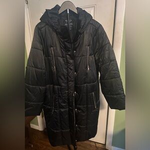Torrid Black Puffer Coat with Zipper Details